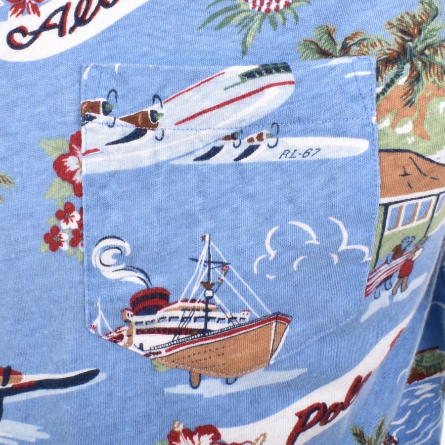 Ralph Lauren On Holiday Print Polo Blue | Mainline Menswear us